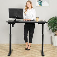 Load image into Gallery viewer, BRODAN Electric Standing Desk with Power Charging Station, 48x24, Black Top with Black Frame