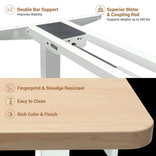 Load image into Gallery viewer, BRODAN Electric Standing Desk with Power Charging Station, 48x24, Maple Top with White Frame